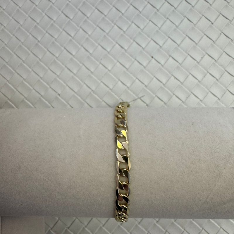 Standard 19cm women's ankle bracelet in stainless steel with 5 microns of 14k gold