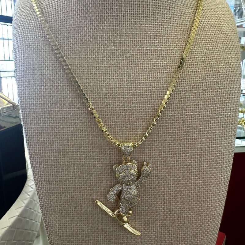 60 cm stainless steel with 5 microns of 14k gold