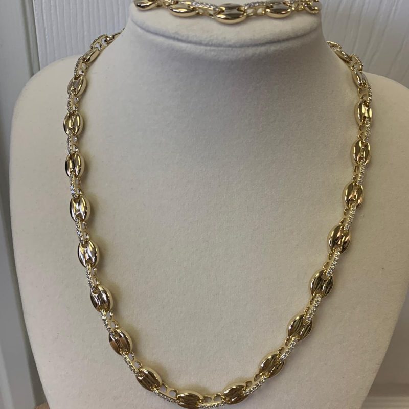 Stainless steel with 5 microns of 14k gold